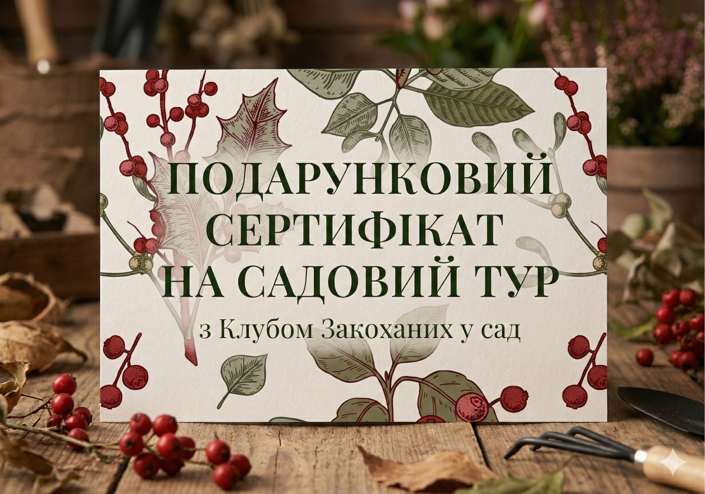 Подарунковий сертифікат на садовий тур Клубу Закоханих у Сад